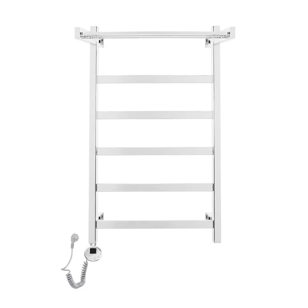 Полотенцесушитель электрический Domoterm Квадро Плюс П6 500Х800 EL левый, с полкой, хром