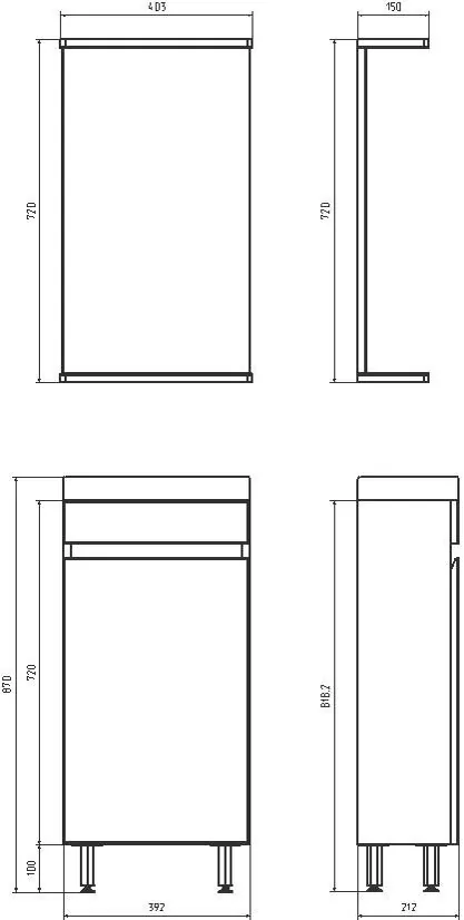 Тумба с раковиной Асб-мебель Бари 40 напольная, белый