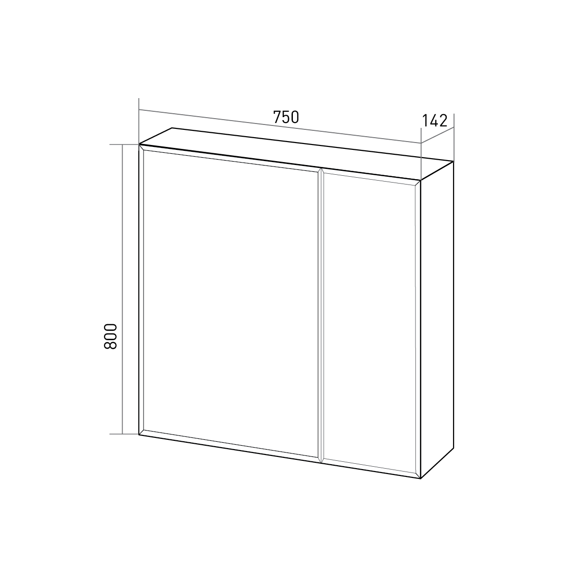 Зеркало-шкаф 1Marka Соната 75 белый