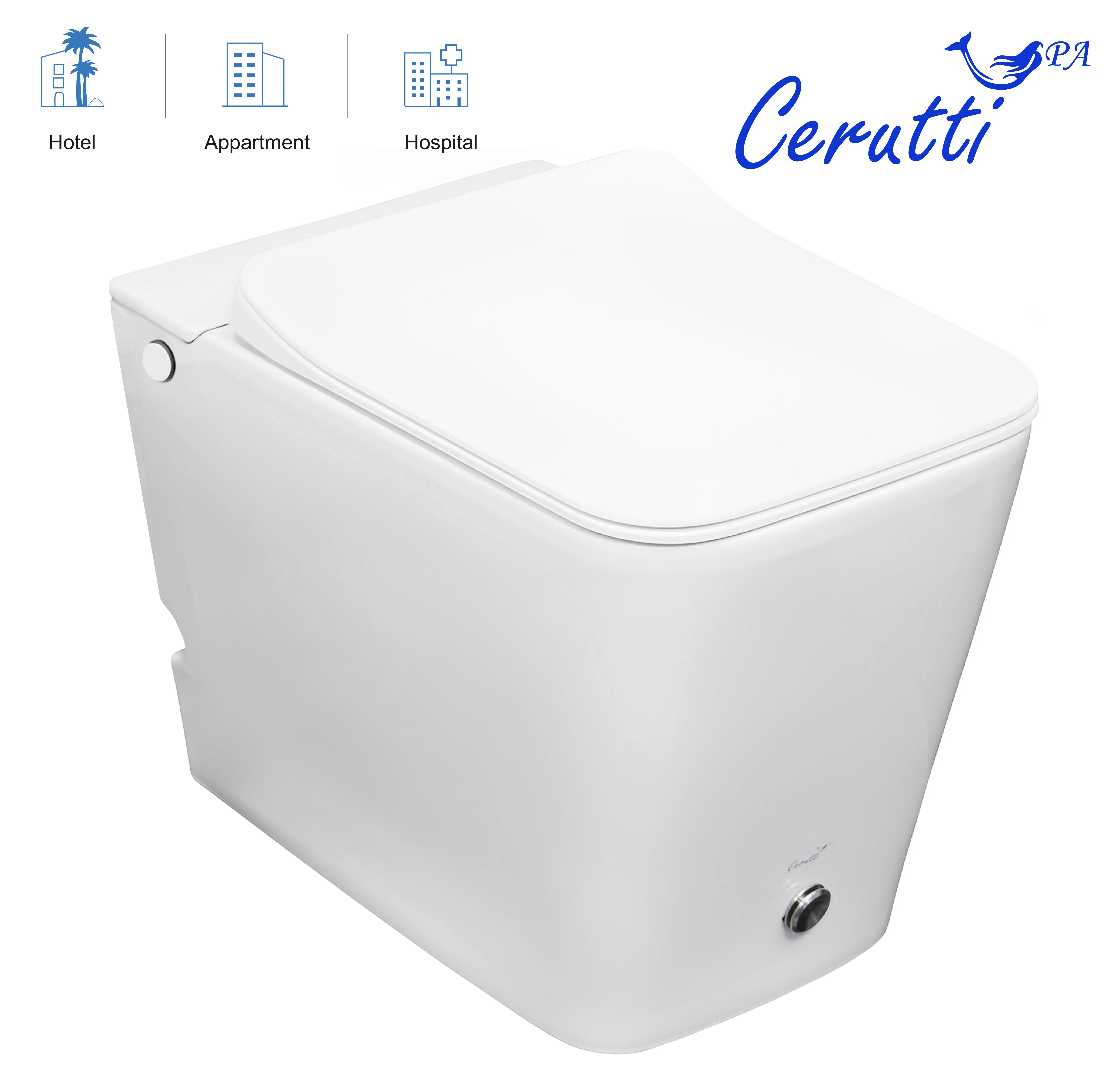 Унитаз Ceruttispa DISGRAZIA Pulse CT7269 приставной, импульсный, белый