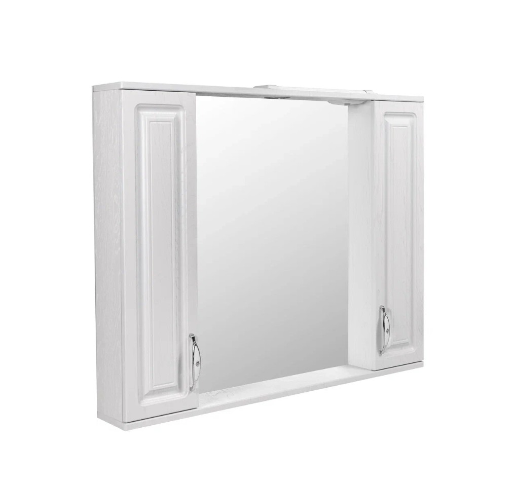 Зеркало-шкаф Stella Polar Кармела 90/С R свет, Люкс белое серебро