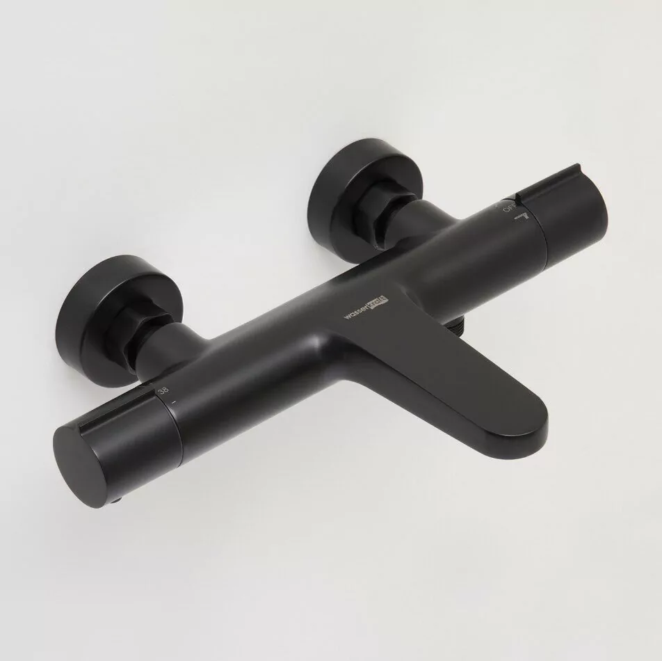 Смеситель для ванны WasserKraft Elbe 7411 Thermo черный Soft-touch