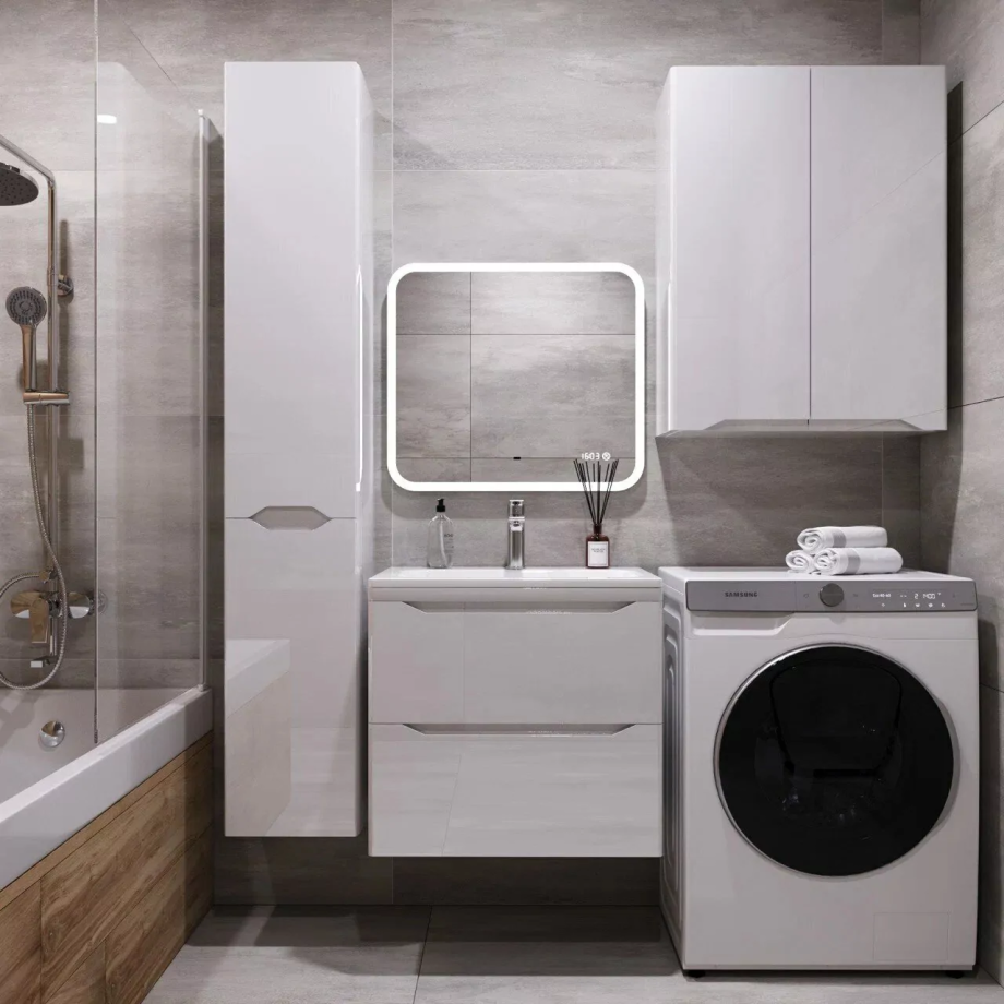 Тумба подвесная Style Line Марелла 60 с раковиной Марелла Люкс 60, белый глянец