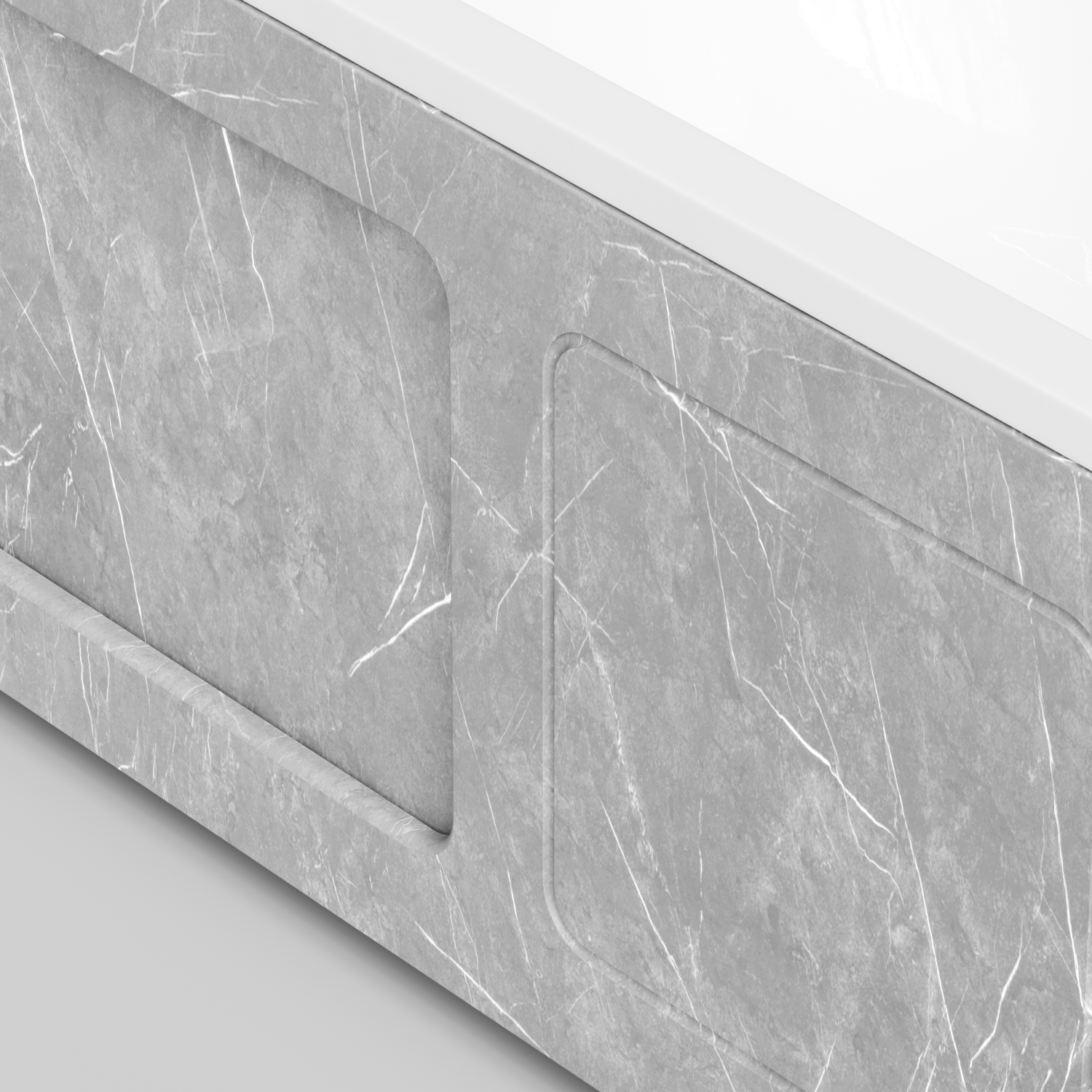 Экран под ванну Vod-ok Хит 180 раздвижной Мрамор Белый софт тач