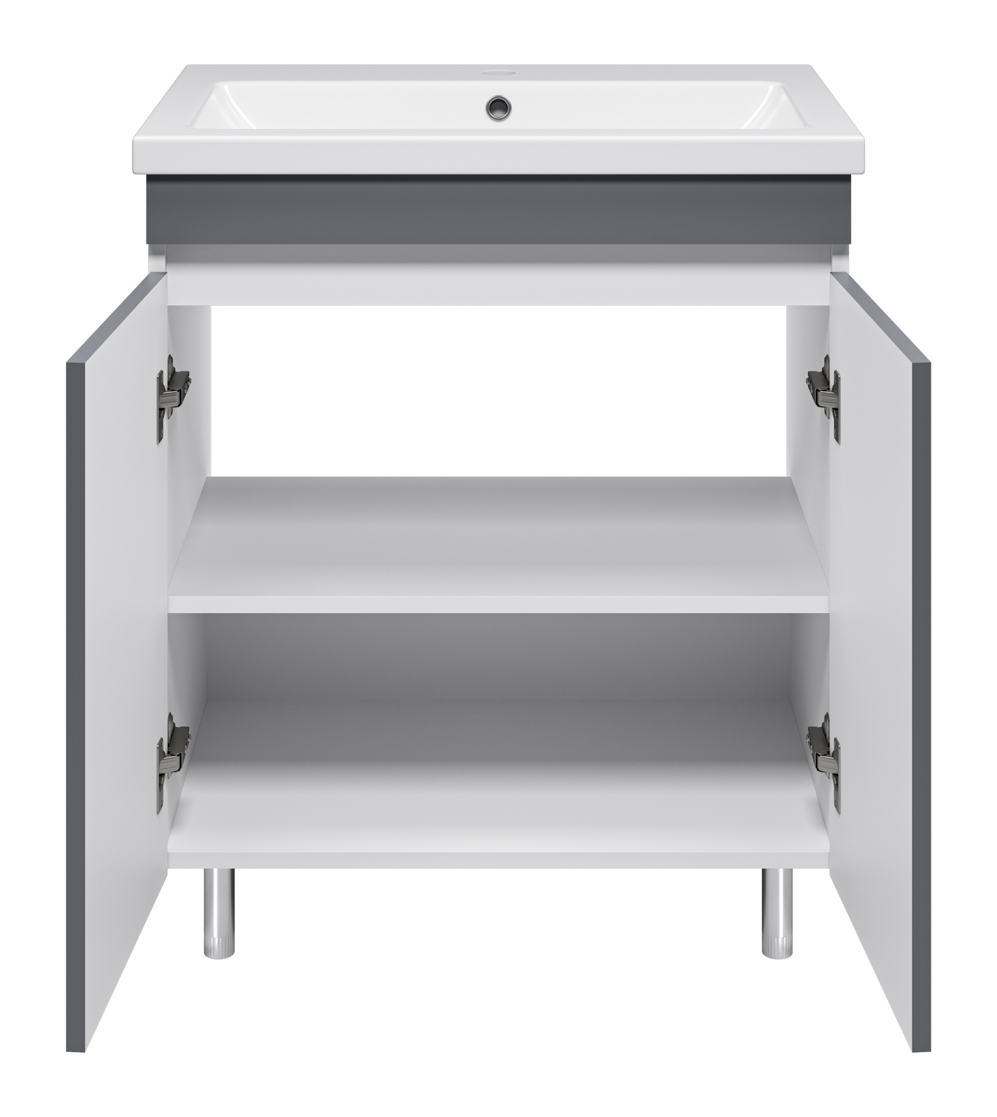 Тумба Misty Майна 70 с раковиной Como 70, напольный, графит/белый