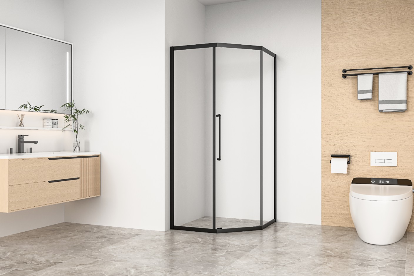 Душевой уголок Mario RIO1590B1 (900*900*1900) прозрачный Душевой уголок Mario RIO1590B1 (900*900*1900) прозрачный