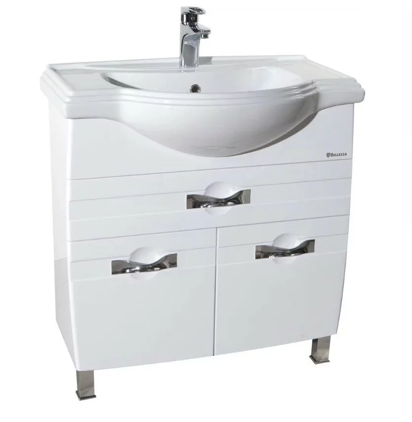 Тумба с раковиной Bellezza Абрис 65 напольная, с 1 ящиком, белая