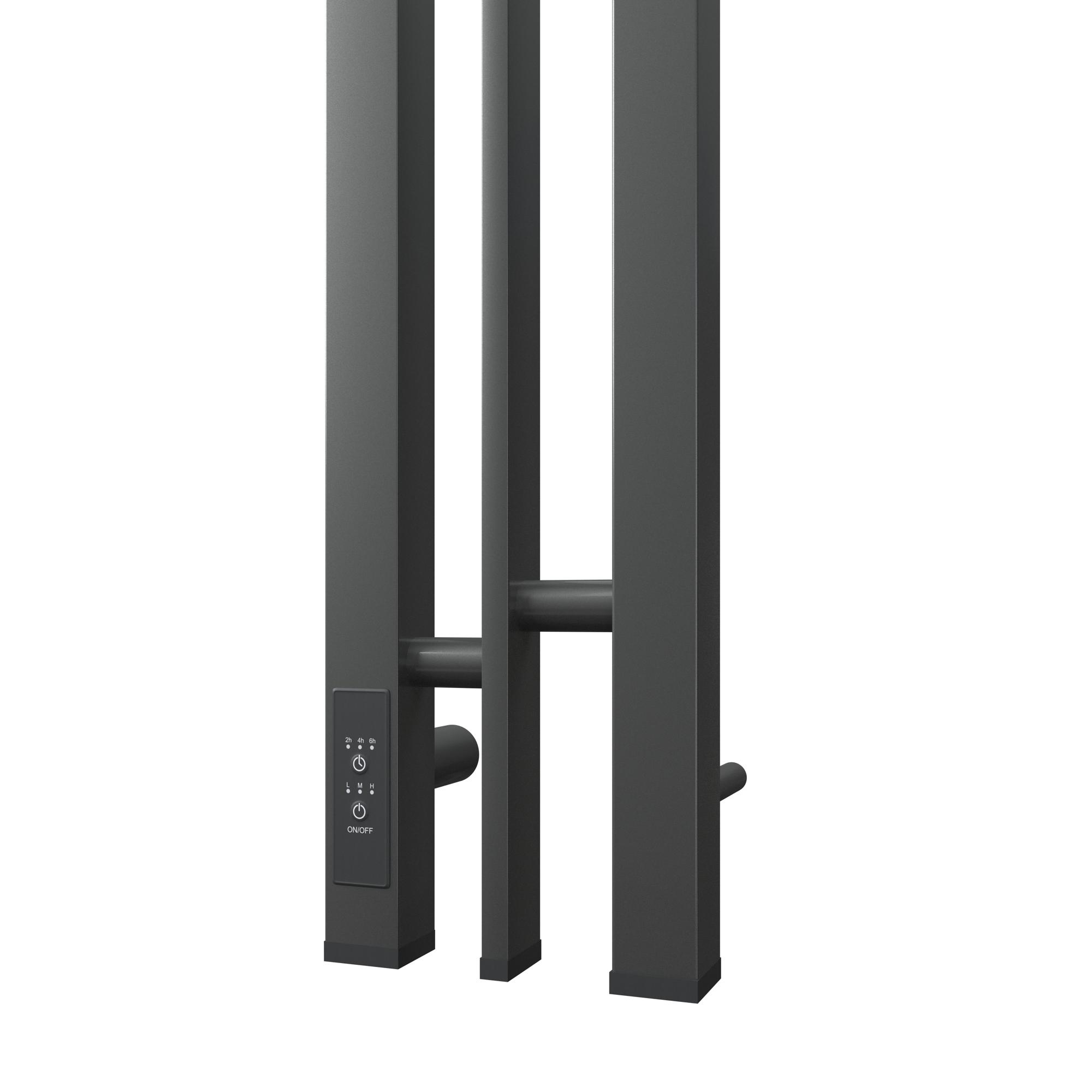 Полотенцесушитель электрический APEXTERMO Delta DL10121GF 1200x100 с крючками, графит металлик