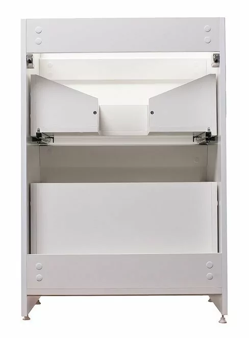 Тумба с раковиной Style Line Даллас 120 Люкс Plus ПВХ под стиральную машину, напольная, два ящика, правая, белая