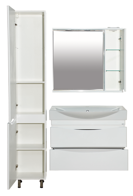 Зеркало-шкаф Misty Элвис 85 R, белый