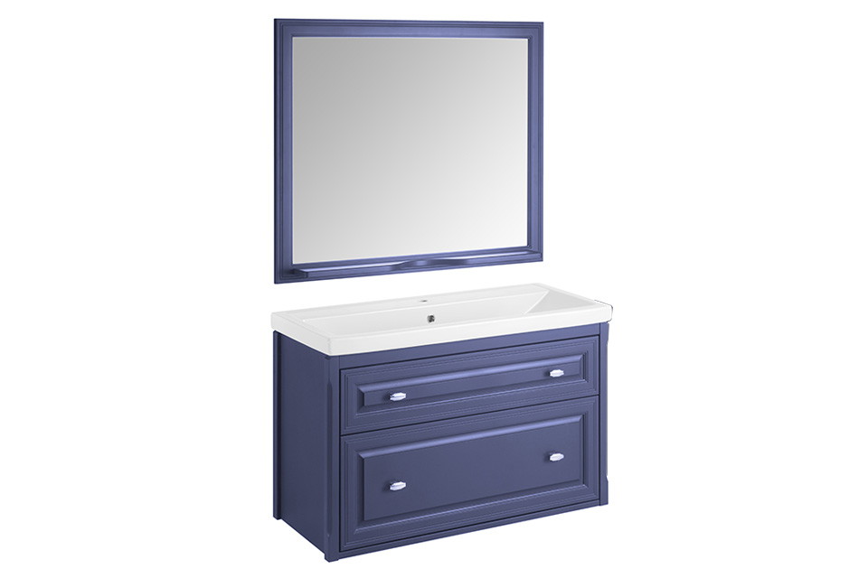 Мебель для ванной ASB Woodline Кастелло 100 комплект, подвесной, пейна, хром