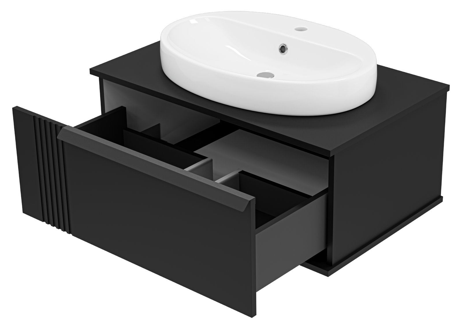 Тумба с раковиной Brevita Savoy 80 подвесная, черный