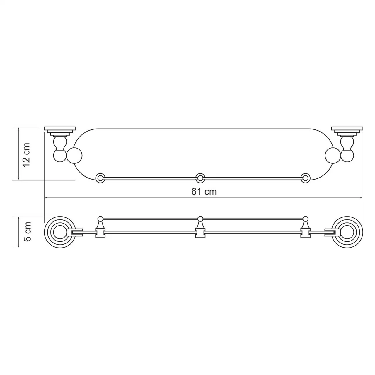 Полка WasserKraft Ammer K-7044 хром