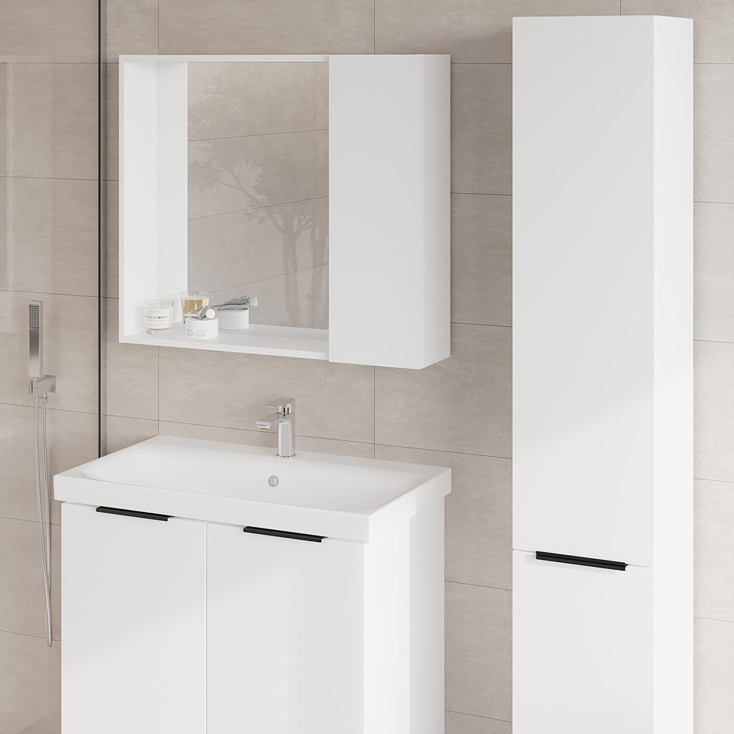 Тумба напольная Viant Берлин 60 с раковиной Moduo 60, белый