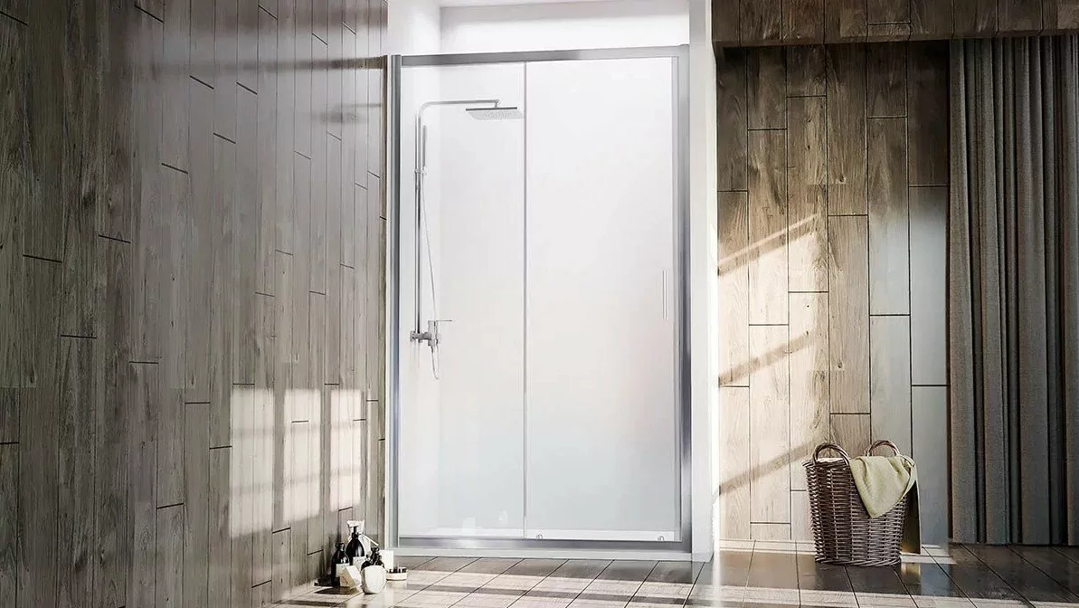 Душевая дверь Veconi VN72 100 в нишу, раздвижная, прозрачное стекло, хром