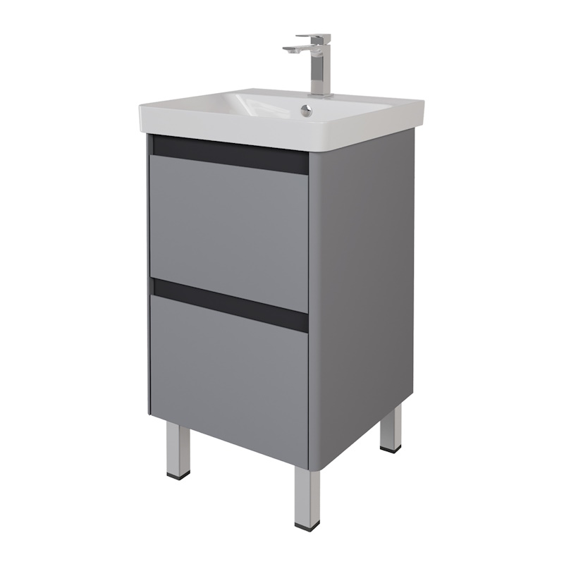 Тумба с раковиной напольная Dreja Luxury Plus 50 см, серый базальт