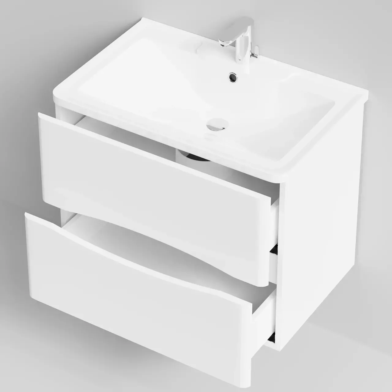 Тумба с раковиной Vod-ok Адель 70 подвесная, белая + 13 цветов