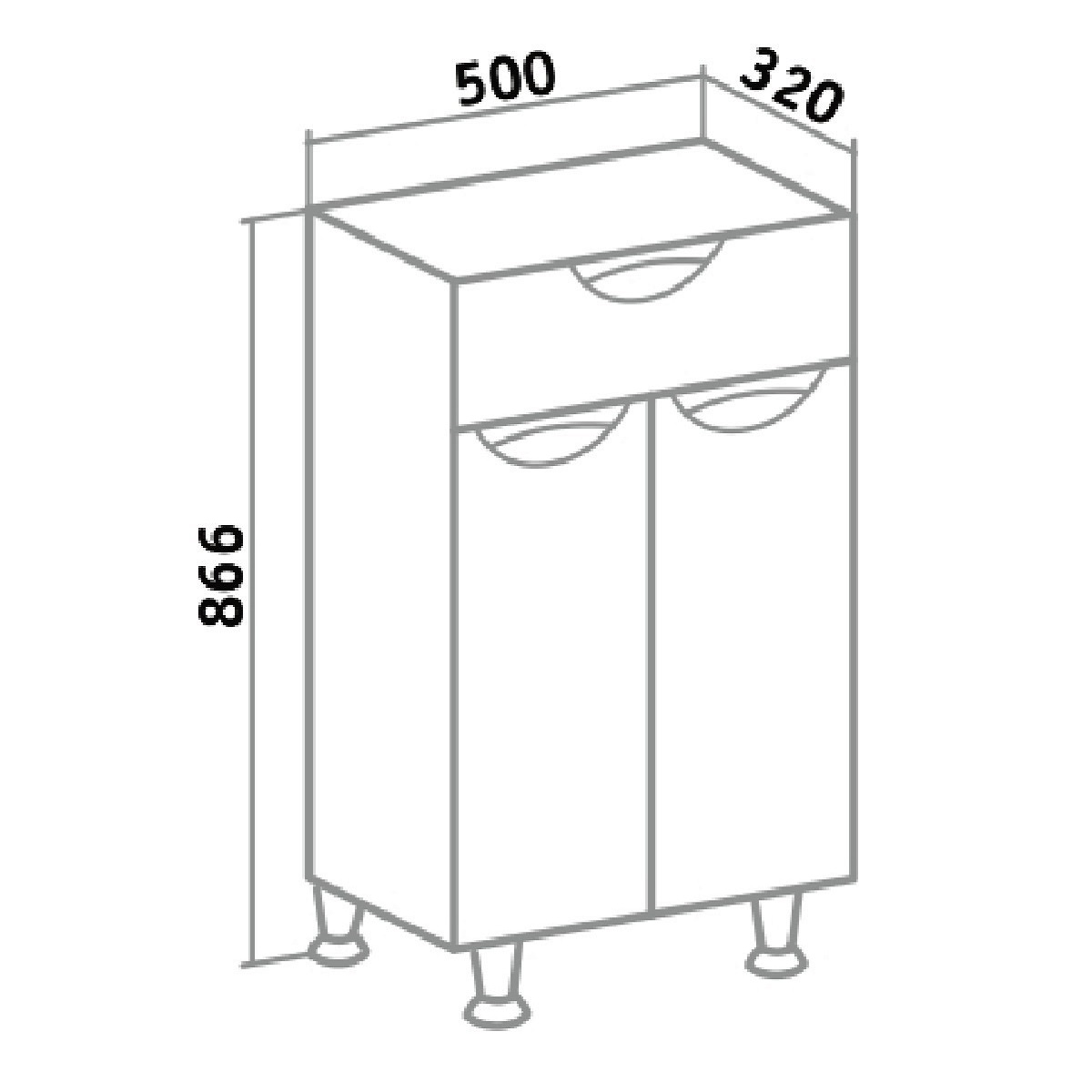 Тумба-комод Runo Барселона 50 белый