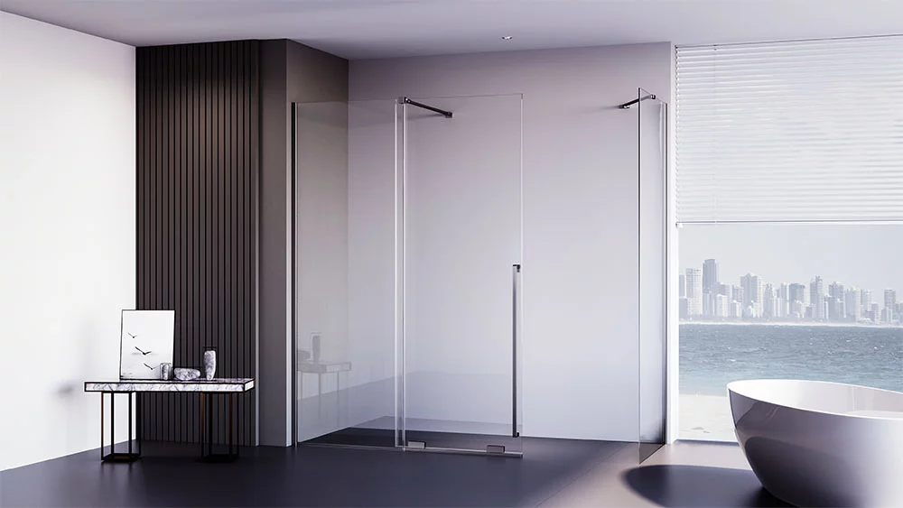 Душевой угол Veconi Premium Trento PTC-SP-50GR, 1000х900x2000, брашированный графит, стекло прозрачное