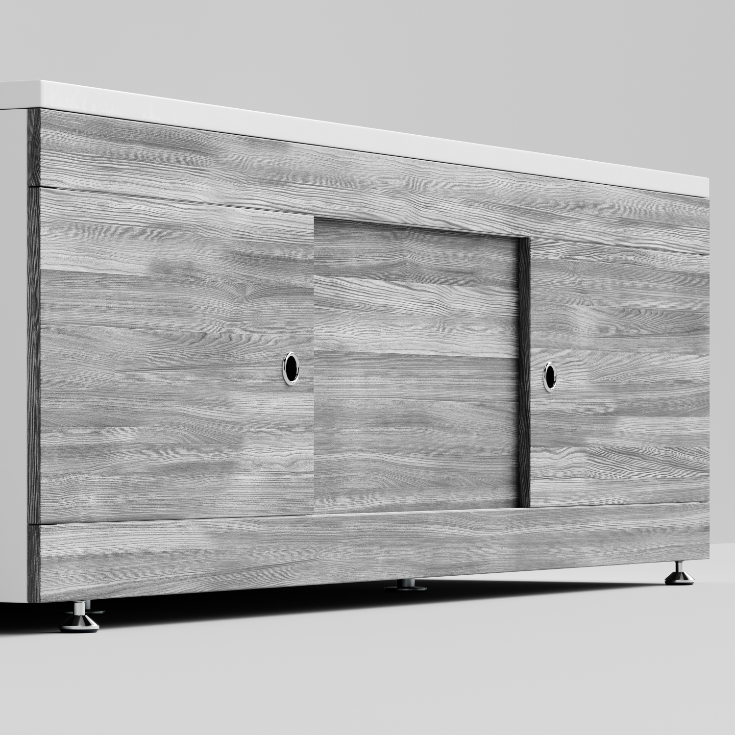 Экран под ванну Vod-ok Купе 180 раздвижной Лиственница структурная контрастно-серая