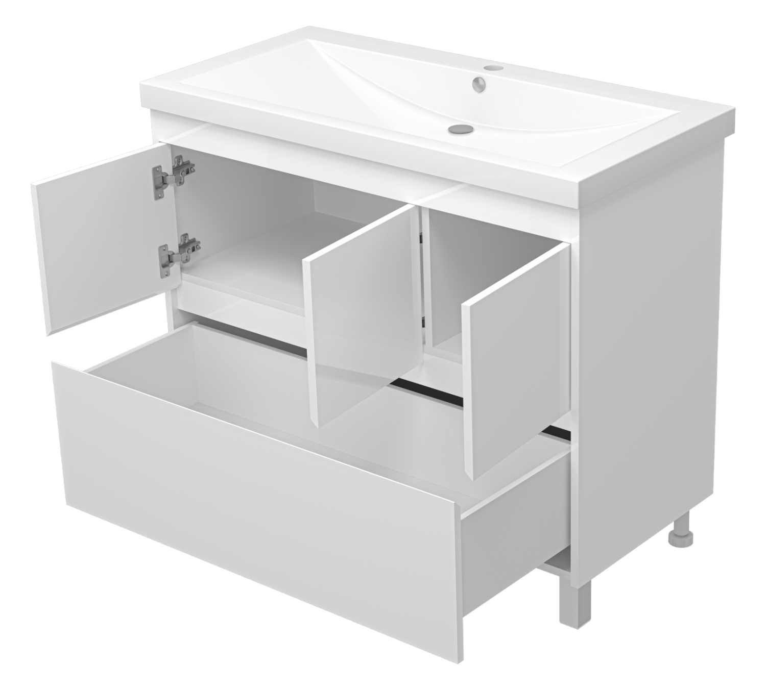 Тумба с раковиной Misty Алиса 100 белый