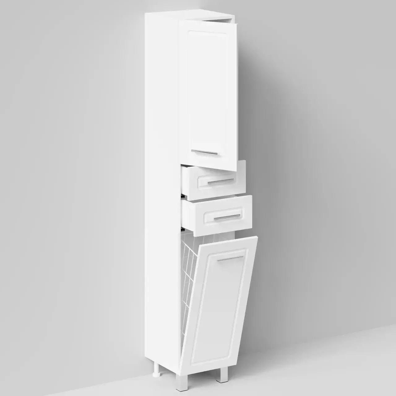 Пенал Vod-ok Арабеска 35 L/R, напольный, с корзиной, белый + 13 цветов от магазина Vanna-Vanna.ru!