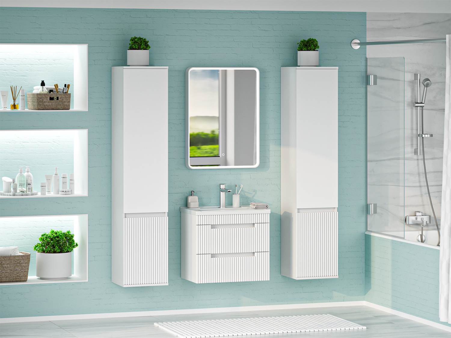 Тумба с раковиной Brevita Ariana 60 подвесная, белый