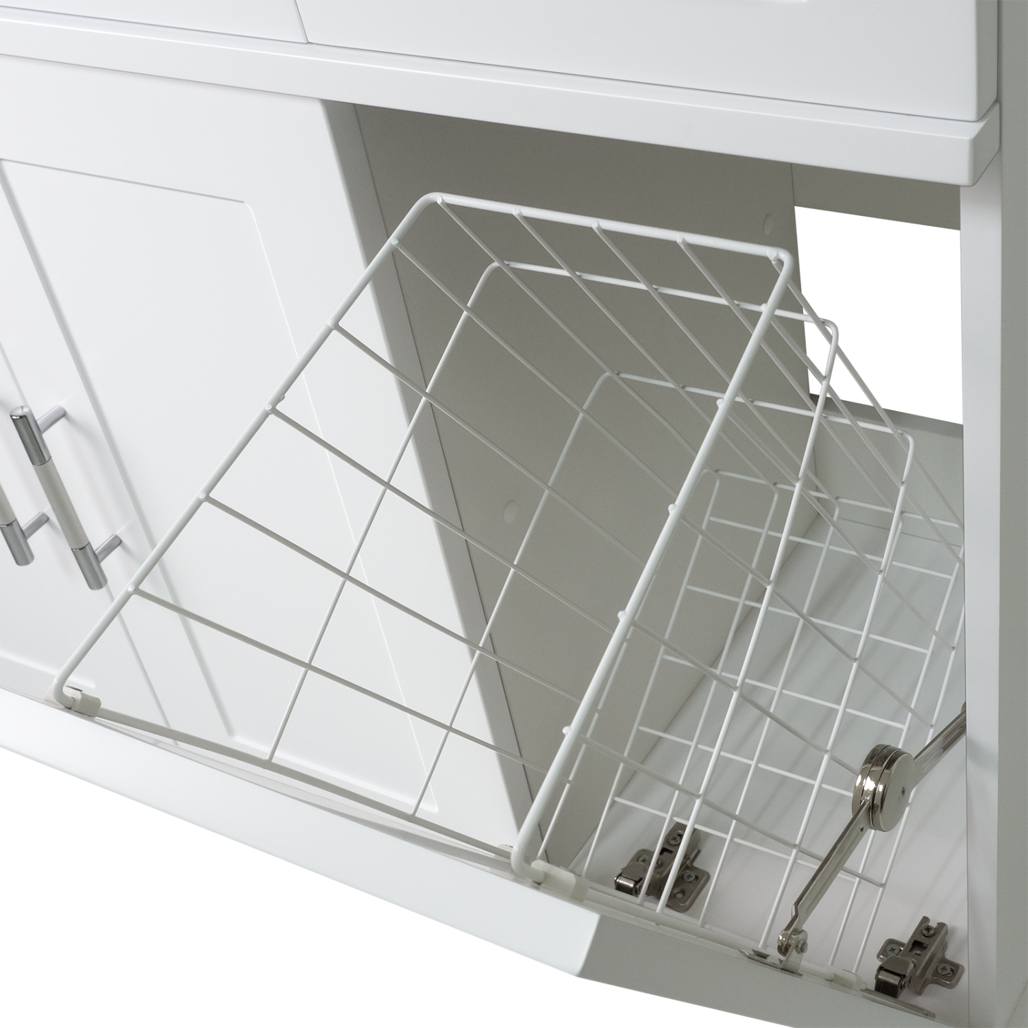 Тумба с раковиной Misty Купер 90 с бельевой корзиной L, белый