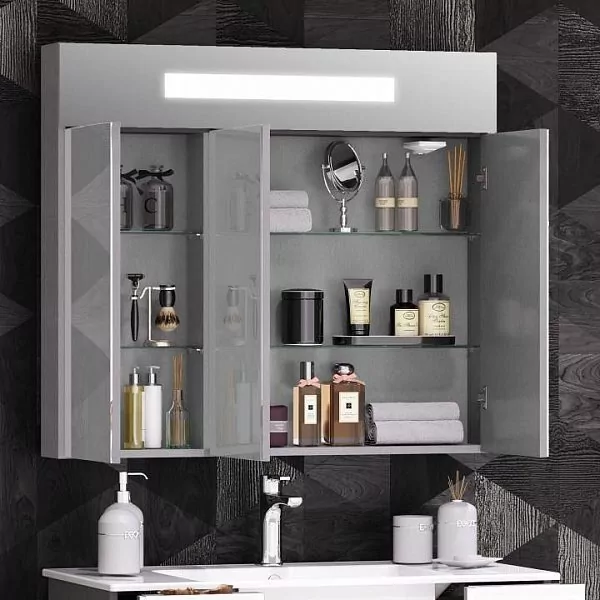 Зеркальный шкаф Opadiris Кристалл 90 антрацит