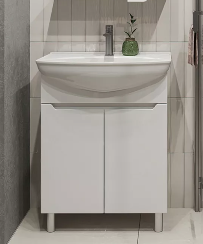 Тумба напольная SanStar Bianca 65 с раковиной Стиль 65, белая