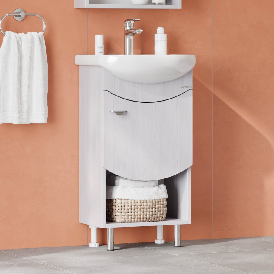 Тумба напольная Onika Селена 45.01 с раковиной Азов 45, бодега светлый