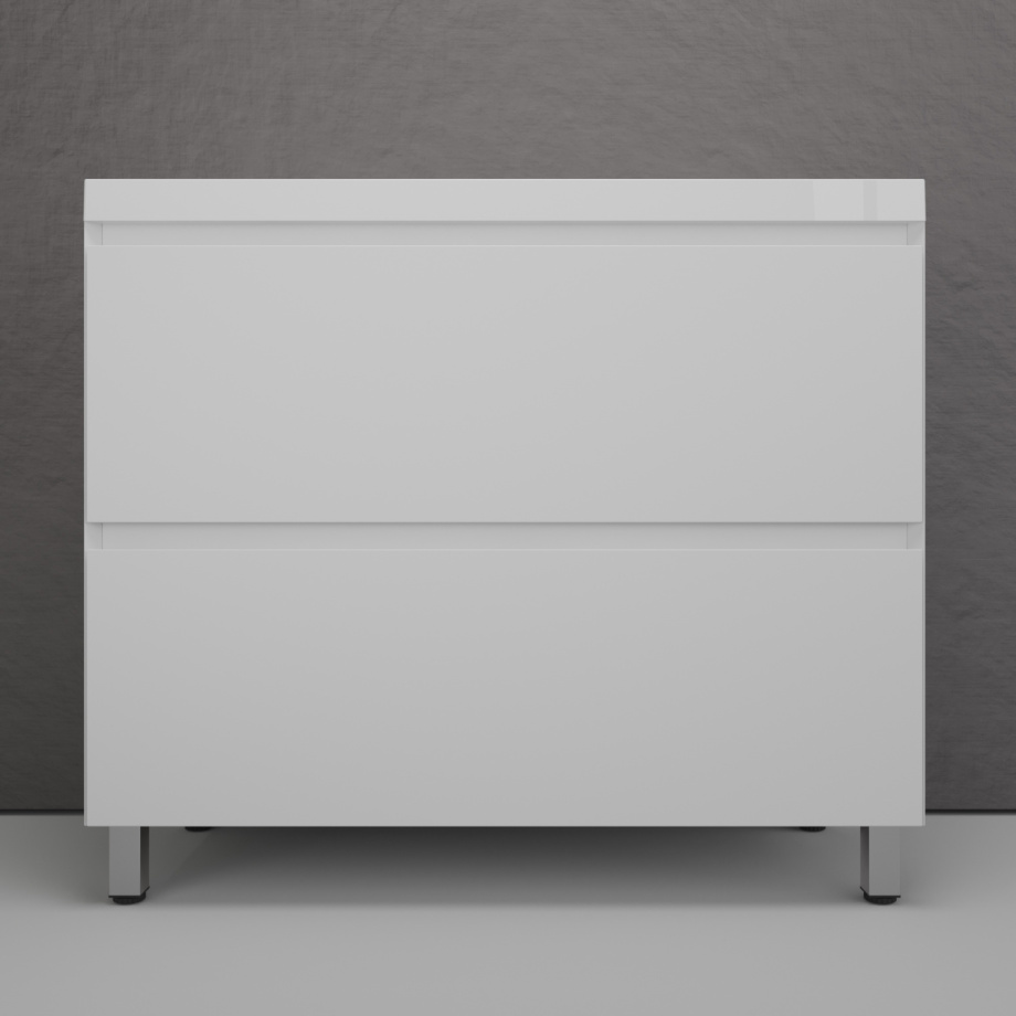 Тумба напольная Style Line Манхэттен 100 Эмаль, с раковиной Asti 100 белый, белый матовый