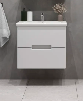 Тумба подвесная SanStar Ориана 50 с раковиной Moduo 50 белая