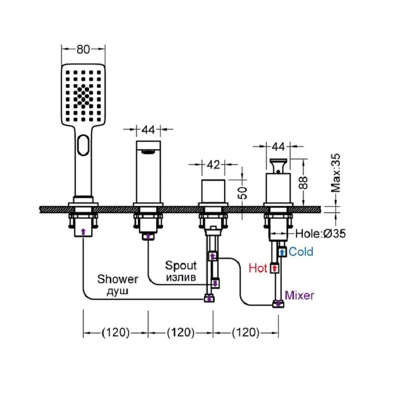 Смеситель на борт ванны Timo Torne 4330/00Y-16Y белый матовый хром/белый