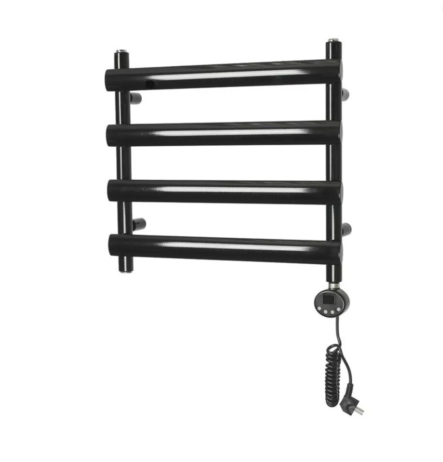 Полотенцесушитель электрический Domoterm Альфа П4 500х496 ER правый, черный матовый