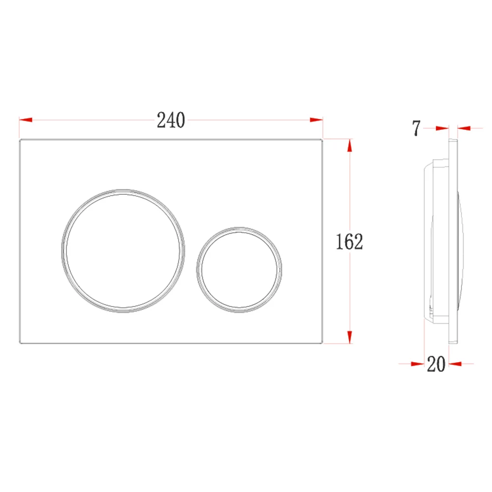 Кнопка смыва Veconi FLUSH V10, FLV10-W, 240х162х7, пластик, белый глянецкайма - белый глянец