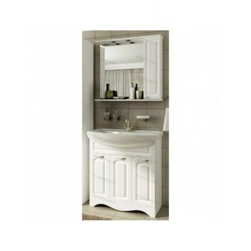 Зеркало с шкафчиком Francesca Империя 80 R свет, белый