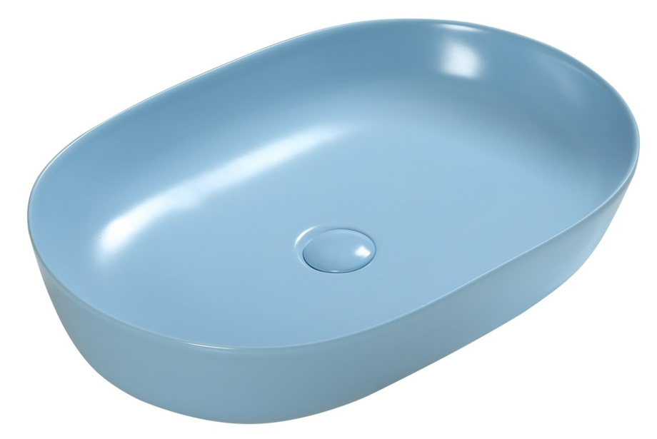 Раковина SantiLine SL-1017BL накладная, голубой матовый