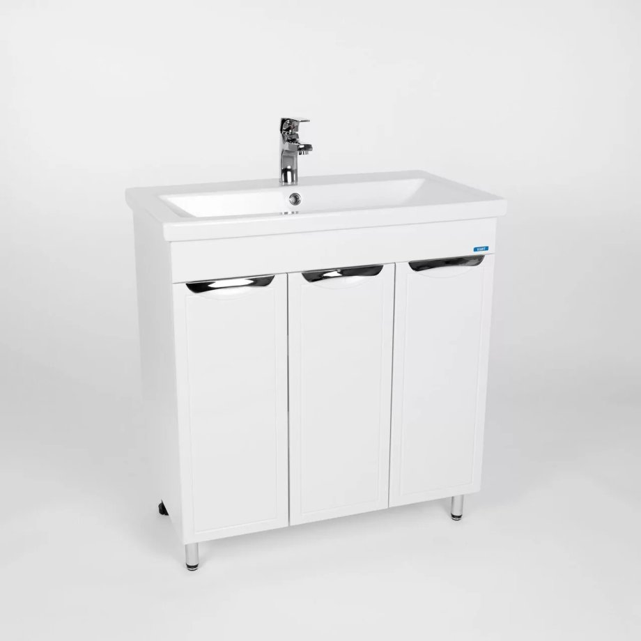 Тумба напольная Viant Лима 80 с раковиной Como 80, белый