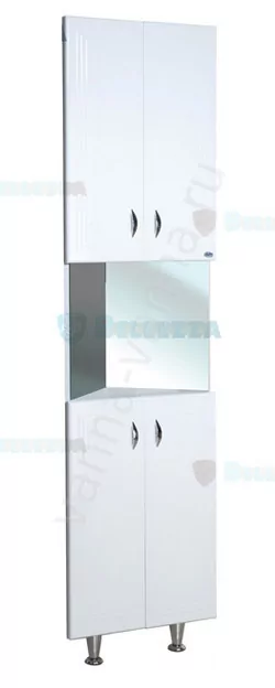 Пенал Bellezza Тина 35 напольный, угловой, с открытой полкой, белый