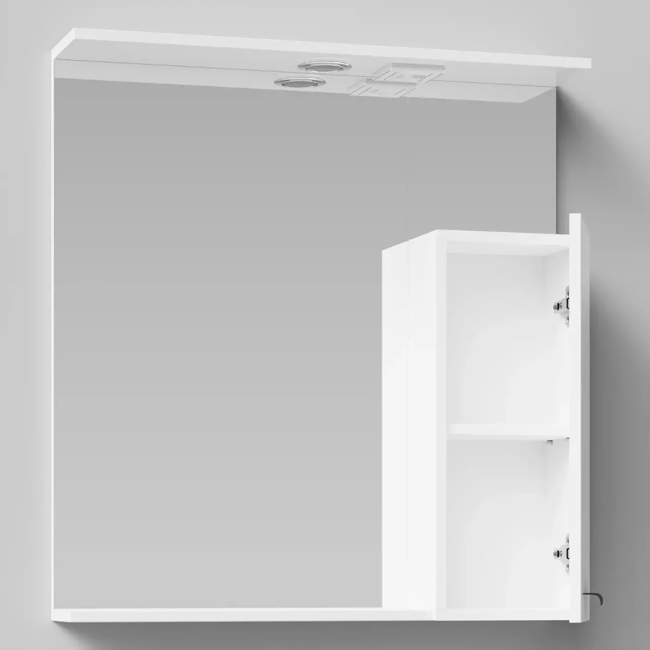 Зеркало-шкаф Vod-ok Марко 75 R, свет, белый + 13 цветов, ручка хром или черный