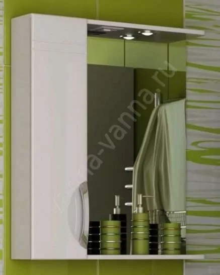 Зеркало со шкафчиком Francesca Доминго 50 L, свет, белый