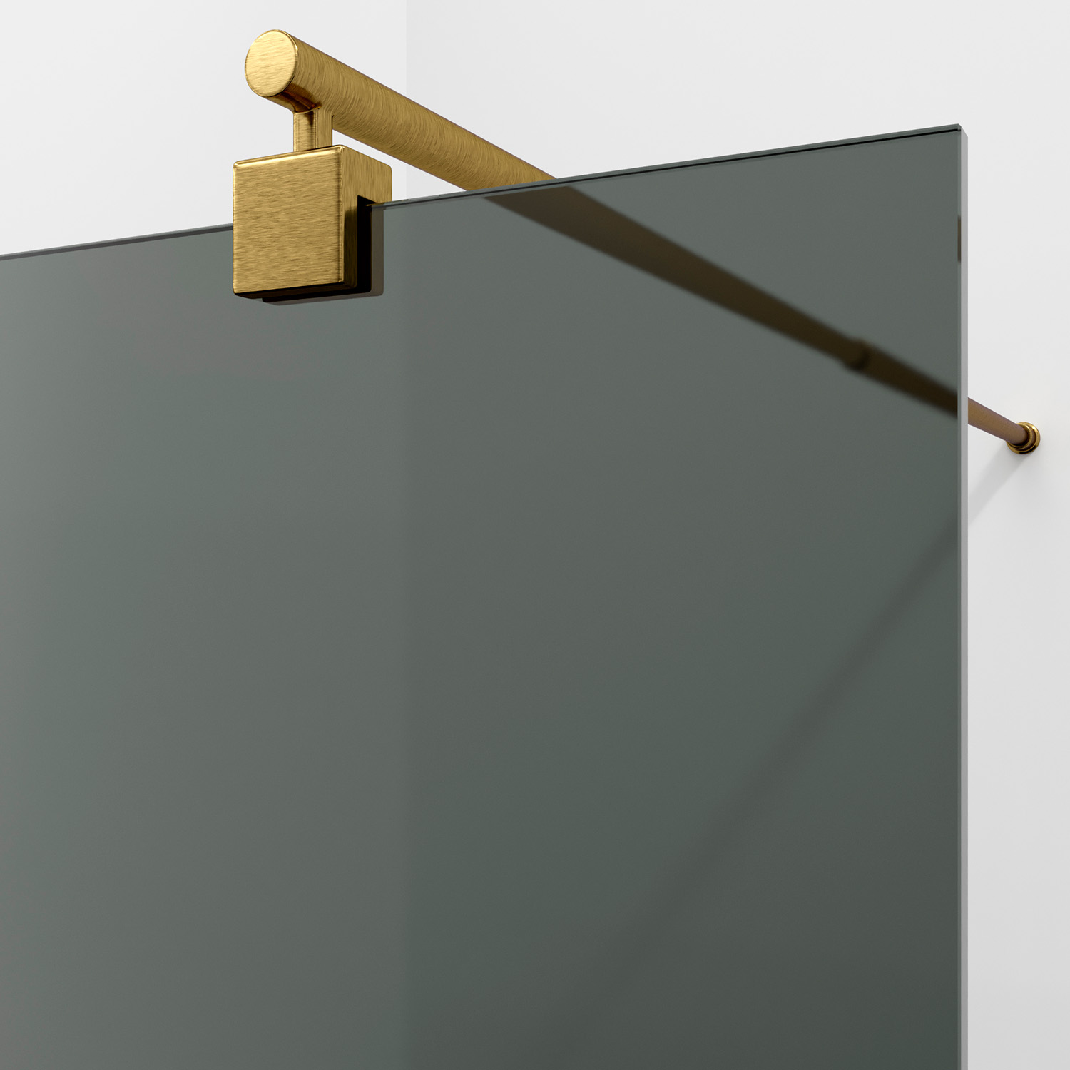 Душевая перегородка Wasserkraft Rur 30W40-TG прозрачное стекло, профиль матовое золото