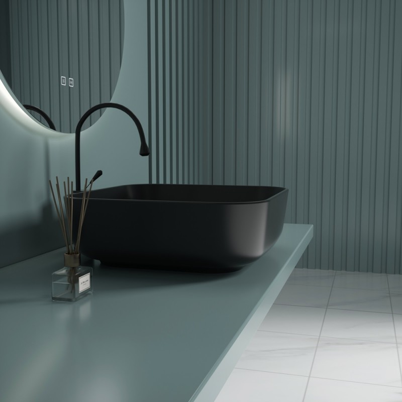 Раковина накладная Esbano ERCINA-N (matt black) 385x385x140