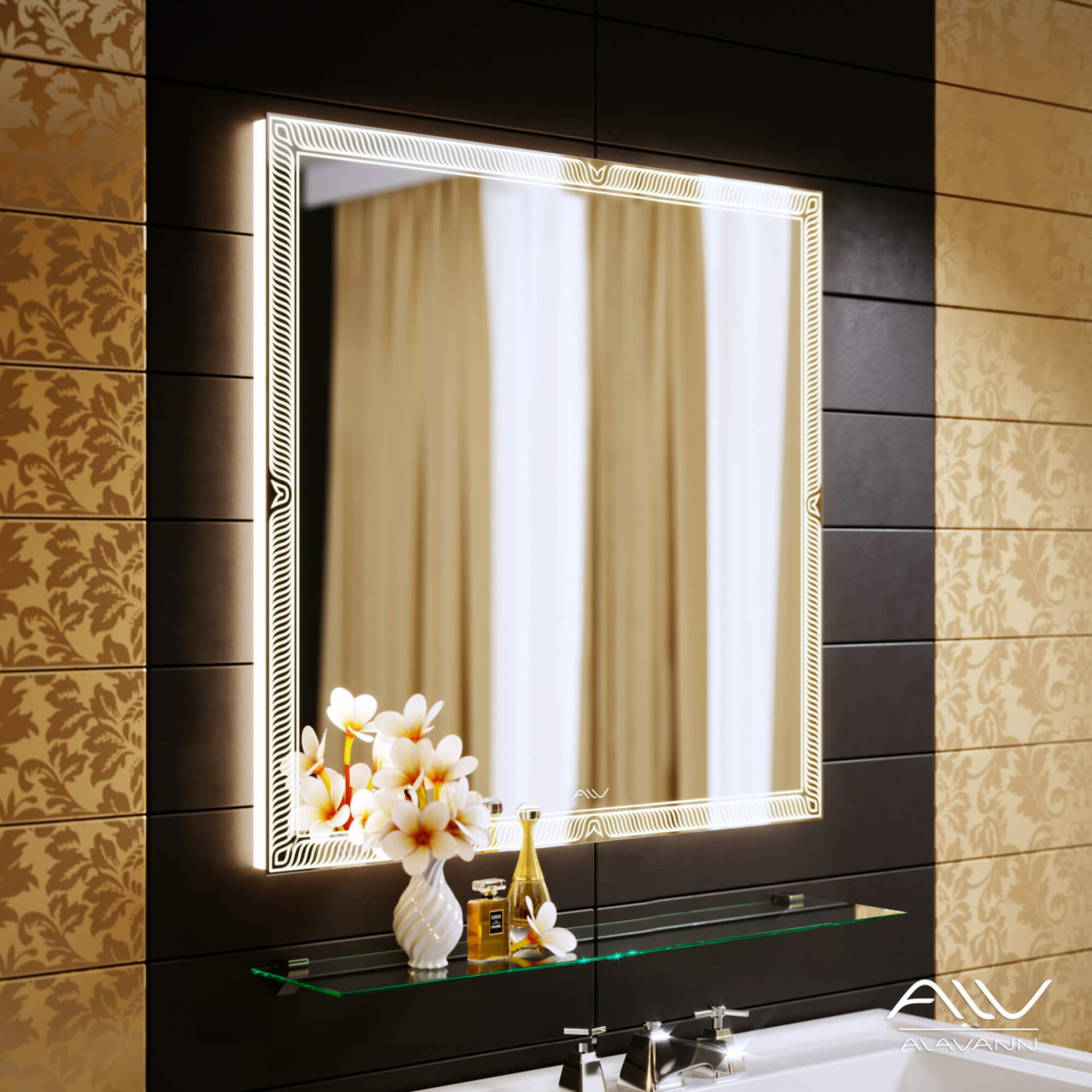 Зеркало Alavann Sonata 80 свет, ИК выключатель