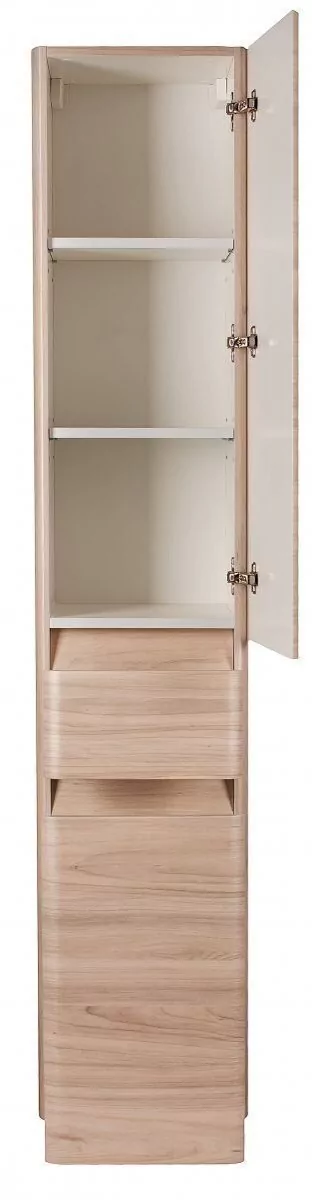 Пенал Style Line Атлантика 35 R Plus Люкс напольный с корзиной, ясень перламутр