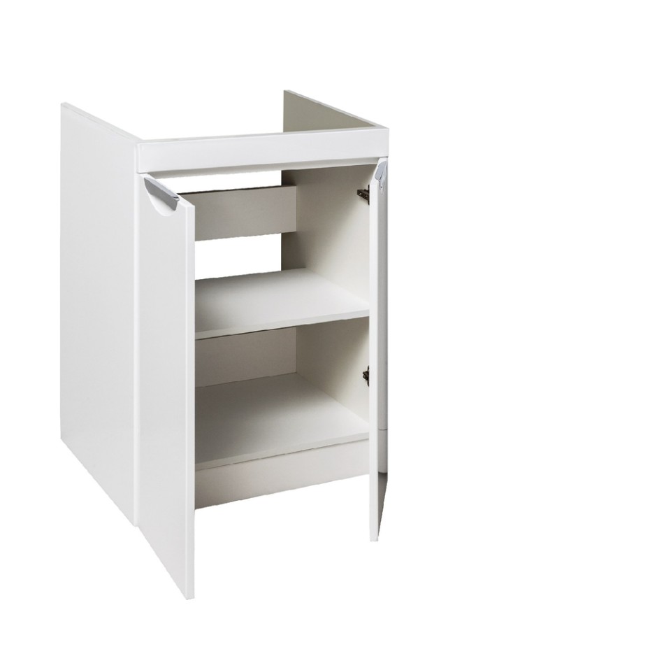 Тумба напольная Runo Лира 60 с раковиной Гамма 120 лайт правое крыло + кронштейн