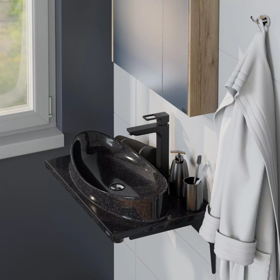 Столешница с раковиной Санта Вега 70 на кронштейнах, млечный путь