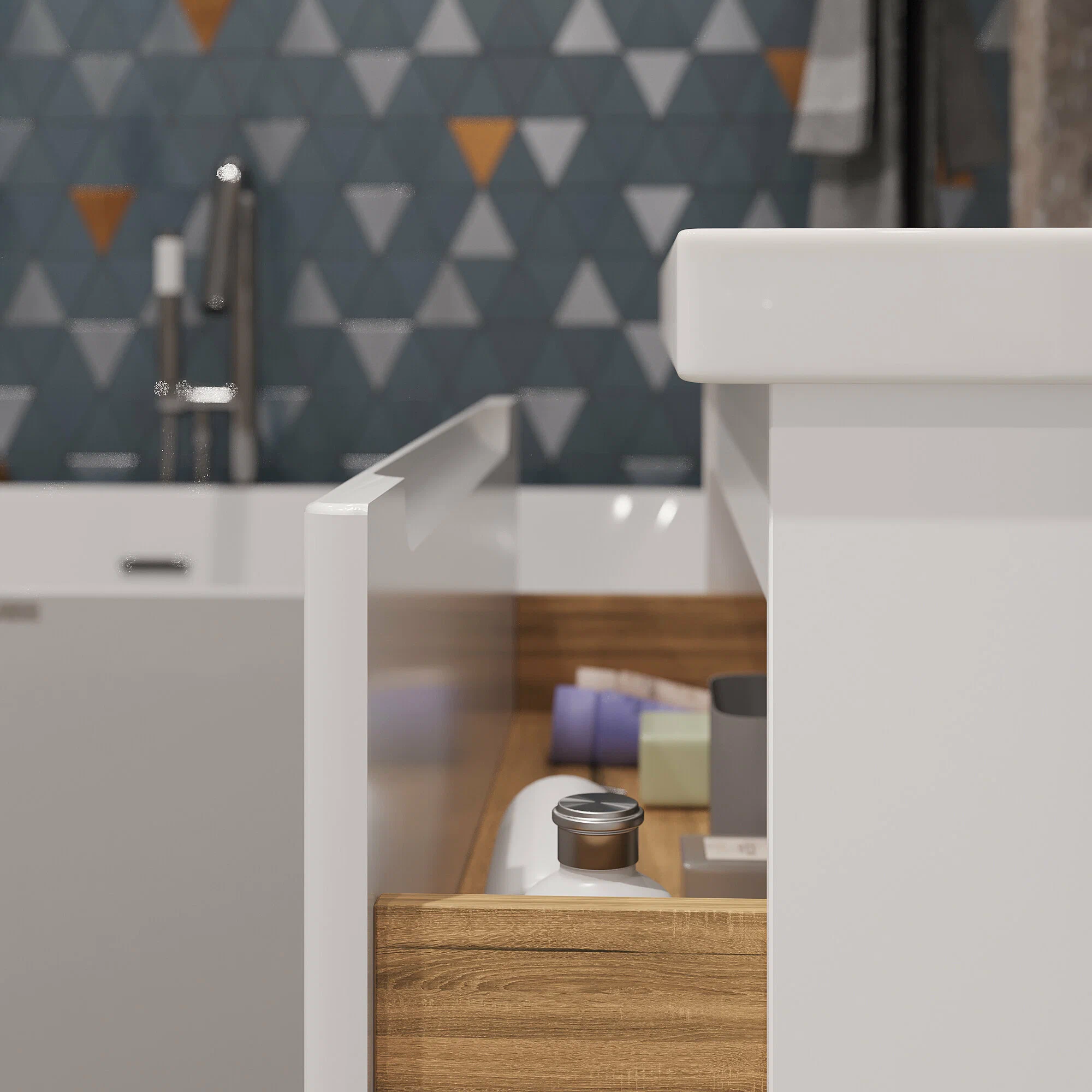 Тумба напольная SanStar Riana 70 с раковиной Грейс 70, белая