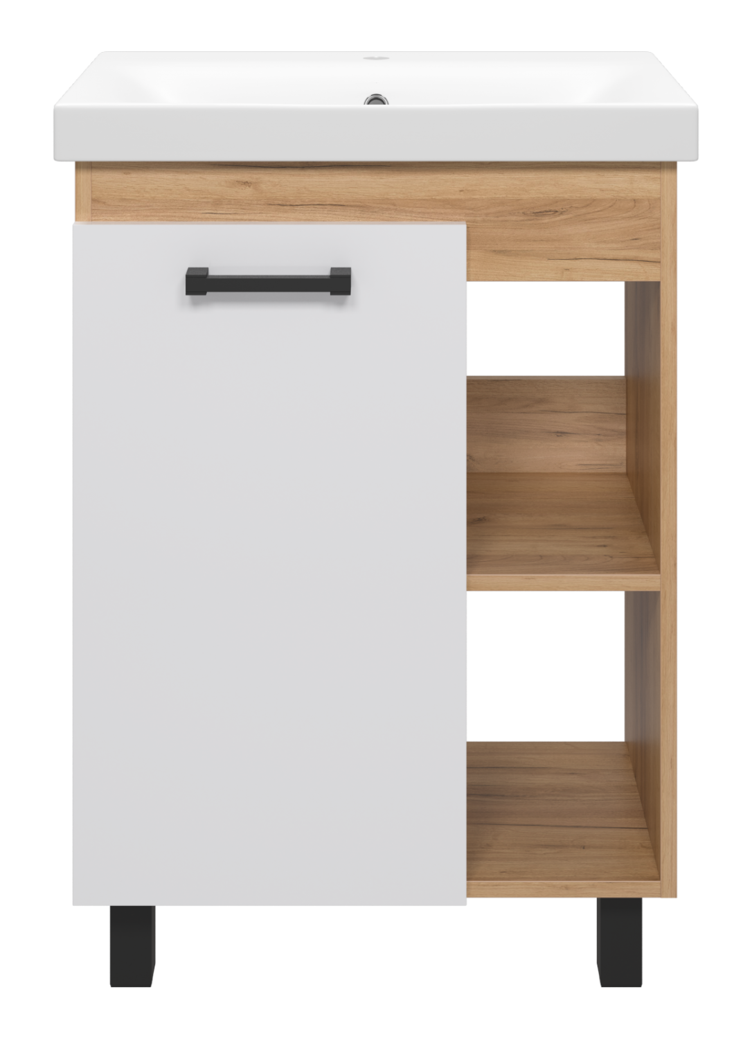 Тумба с раковиной Misty Крафт 60 белый